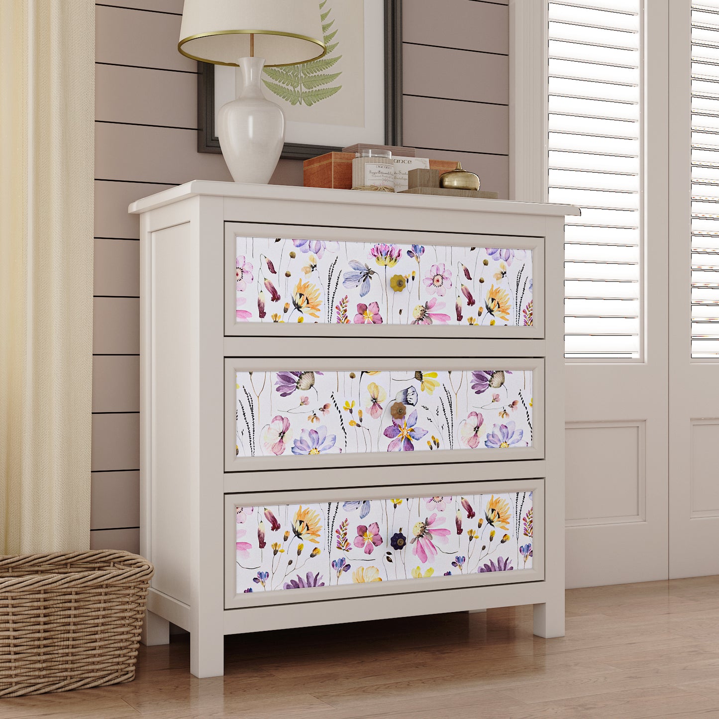 VaryPaper Watercolor Daisy Wildflower Peel and Stick Wallpaper