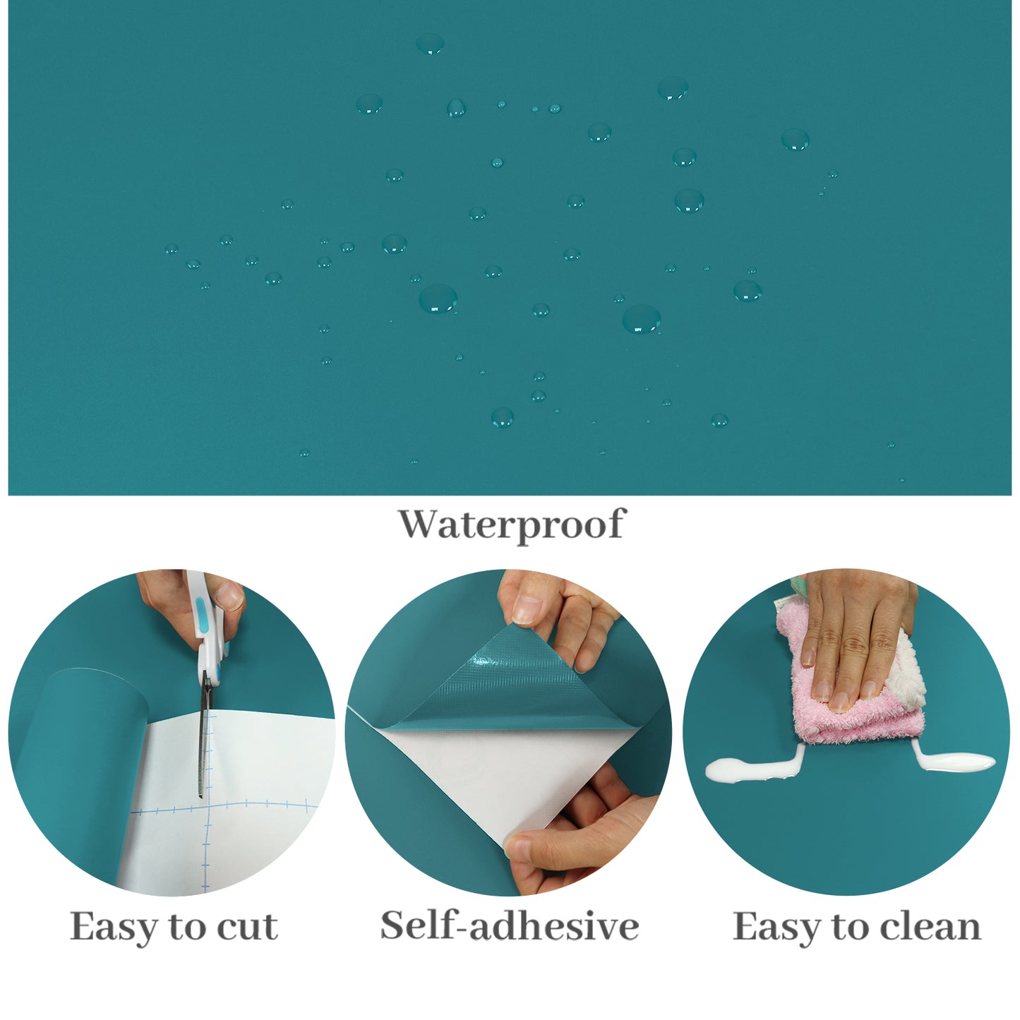 VaryPaper Teal Blue Contact Paper Skin-friendly