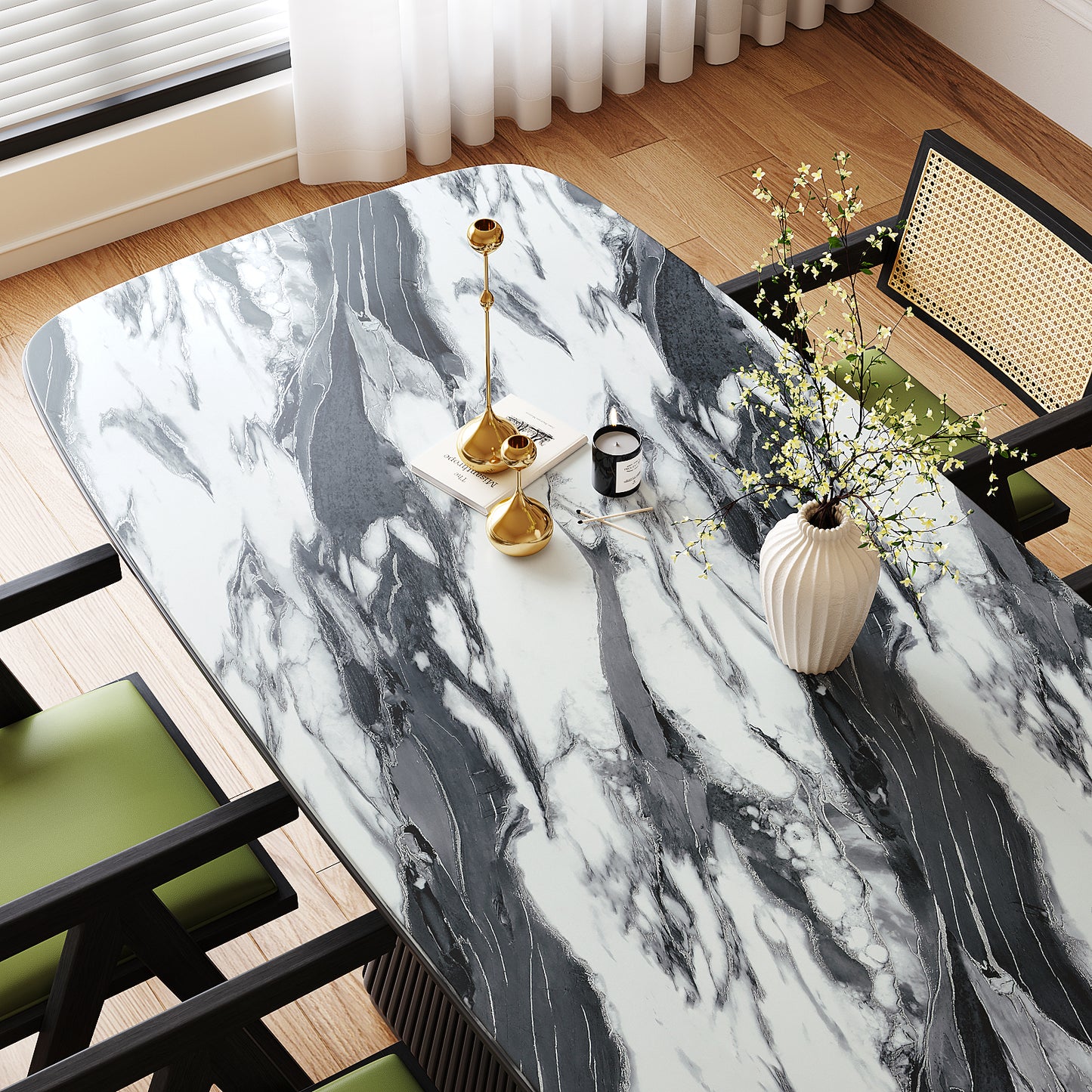VaryPaper Black and White Marble Contact Paper