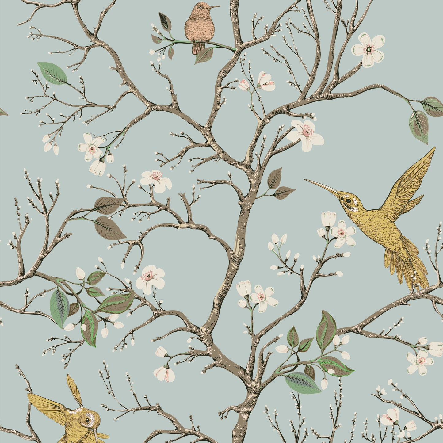 VaryPaper Blossom Branches Bird Floral Wallpaper
