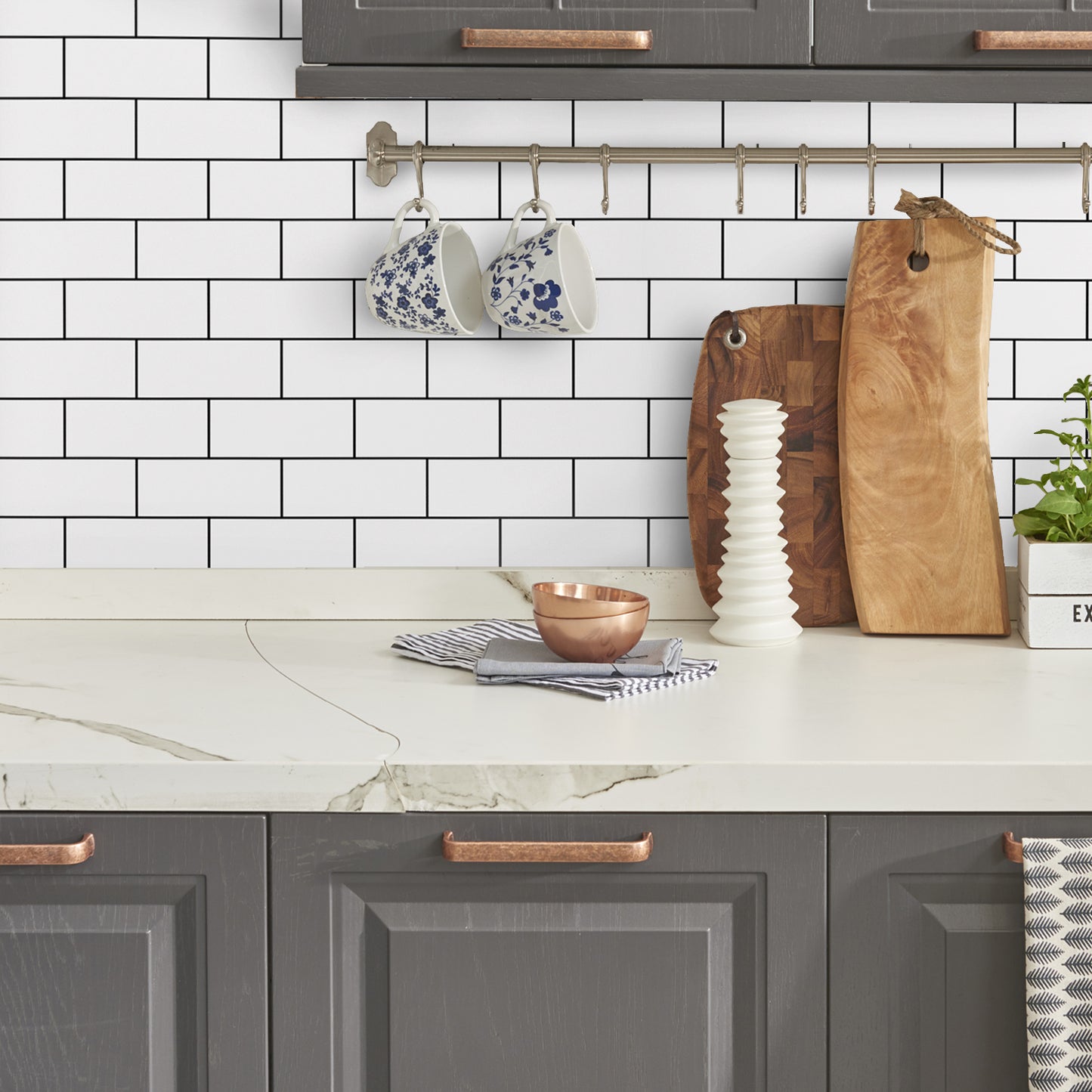 VaryPaper Glossy White Brick Wallpaper