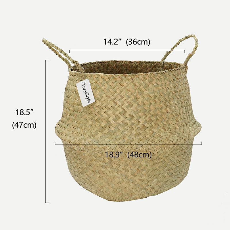 VaryStyle Natural Seagrass Belly Basket