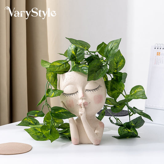 VaryStyle Face Flower Pot Head Vase
