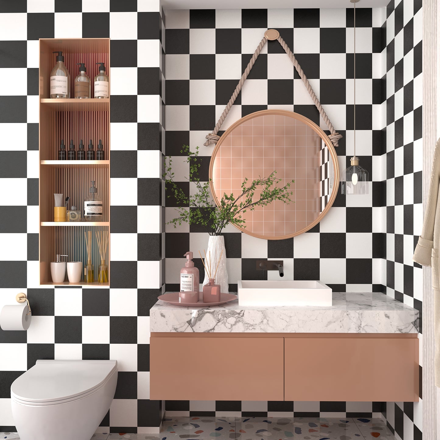 VaryPaper Thick Checkered Countertop Contact Paper
