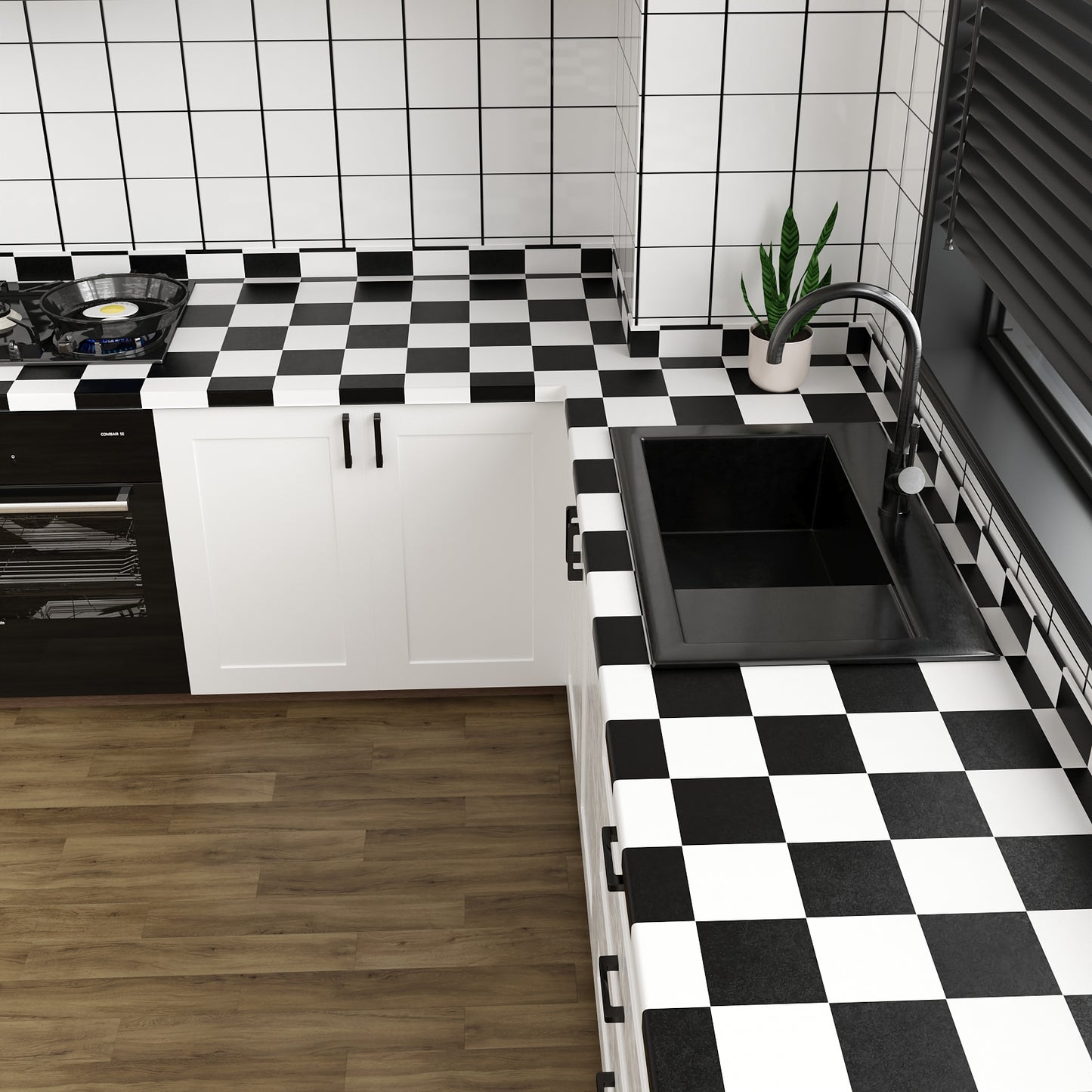 VaryPaper Thick Checkered Countertop Contact Paper