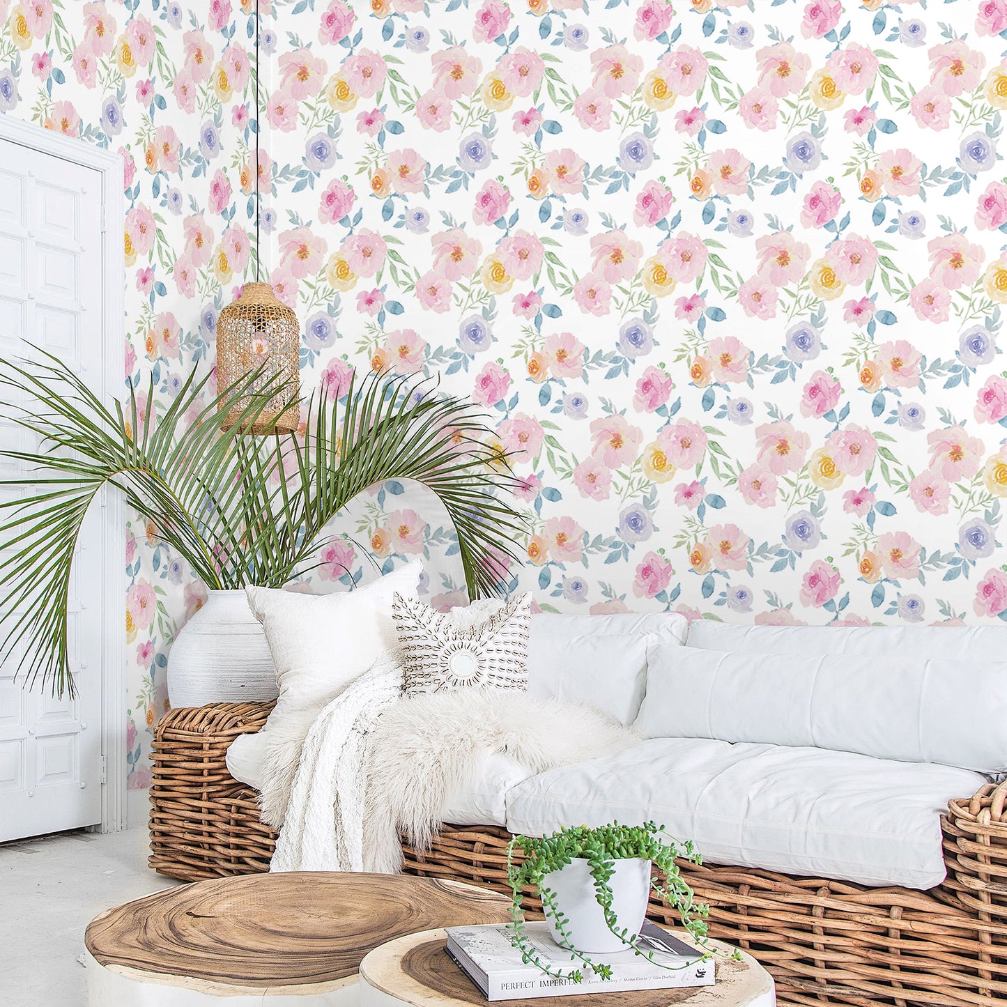 VaryPaper Watercolor Peony Floral Peel and Stick Wallpaper