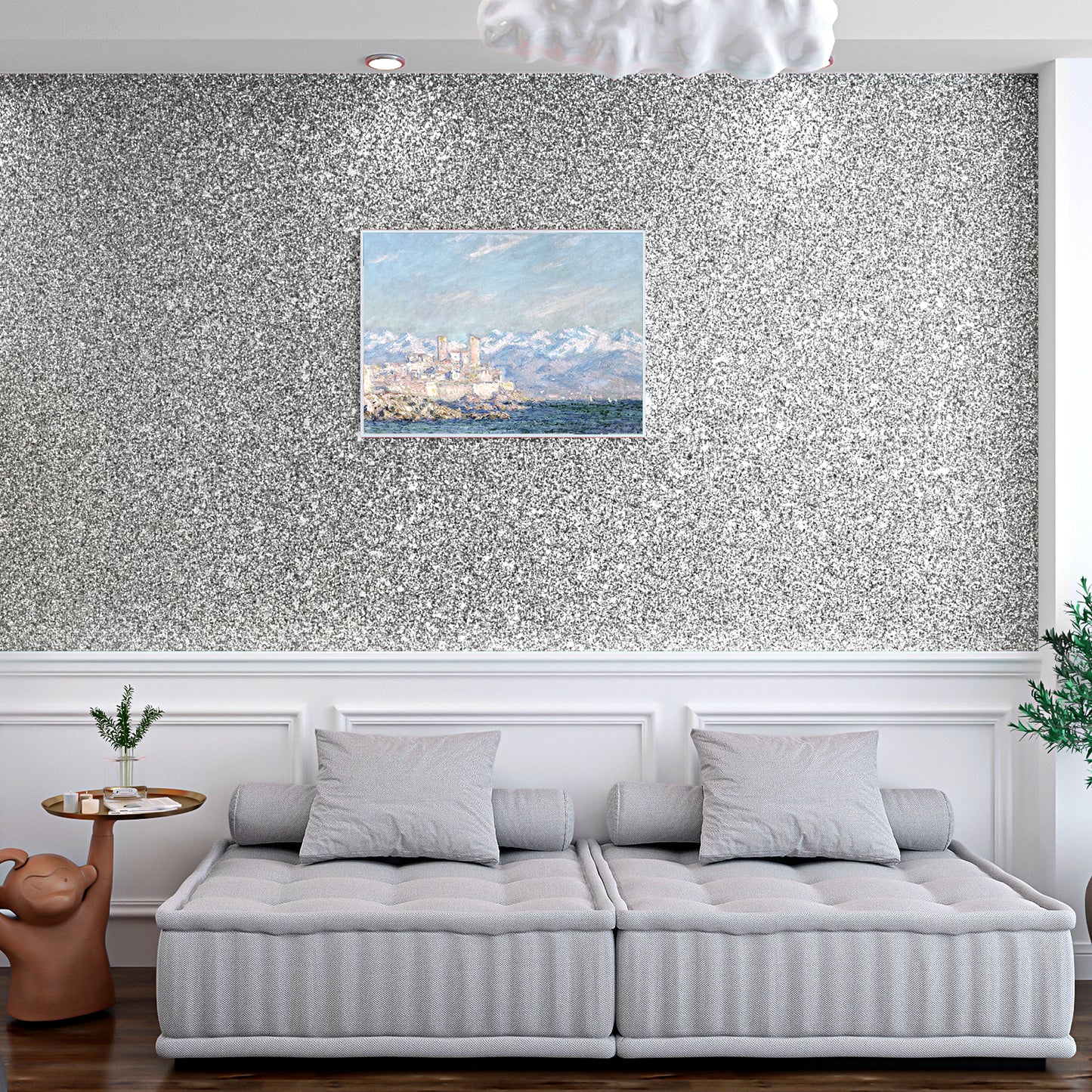 VaryPaper Silver Chunky Glitter Wallpaper