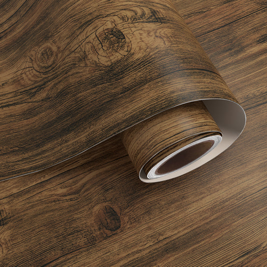 VaryPaper Rustic Dark Brown Wood Contact Paper