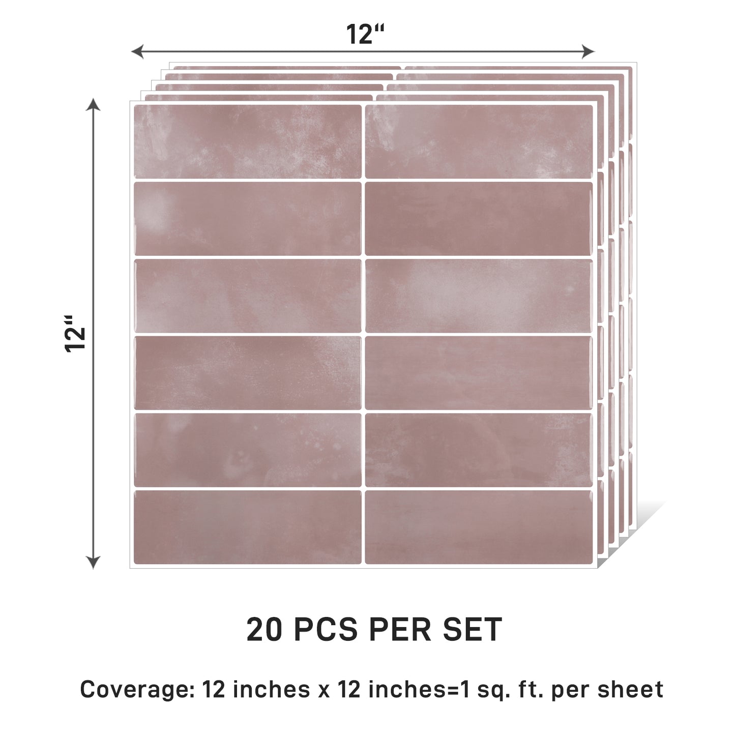 VaryPaper Pink Peel and Stick Backsplash Wall Tiles