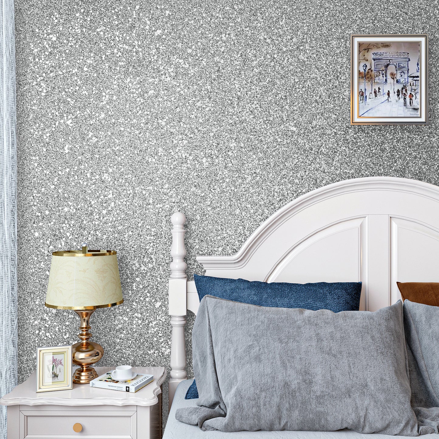VaryPaper Silver Chunky Glitter Wallpaper