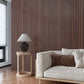 VaryPaper Dark Brown Wood Slat Wallpaper