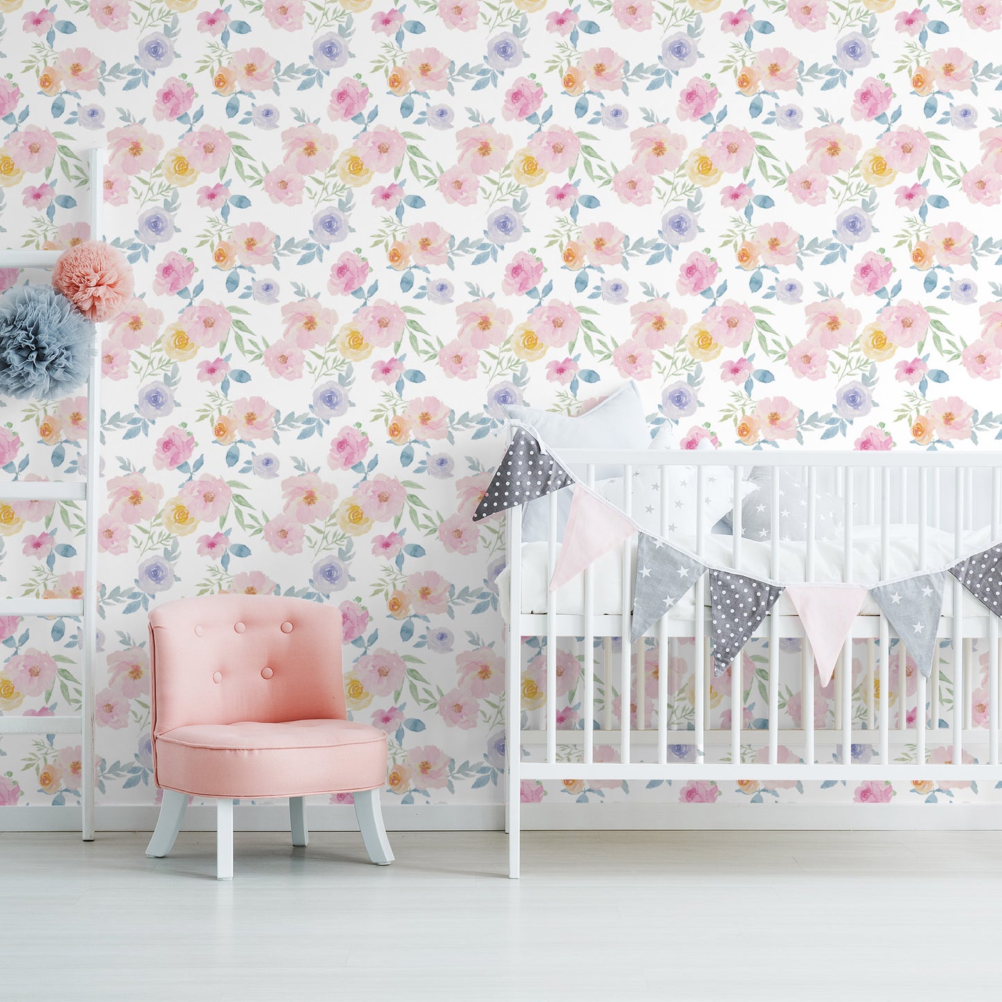 VaryPaper Watercolor Peony Floral Peel and Stick Wallpaper