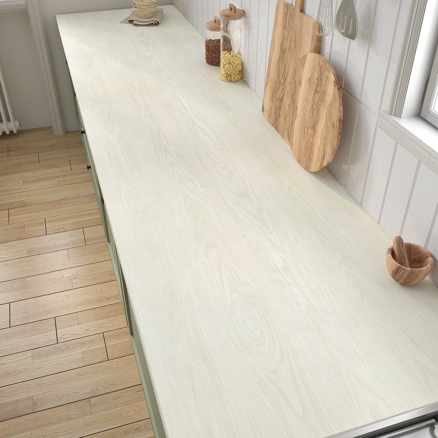 VaryPaper Off White Wood Grain Contact Paper