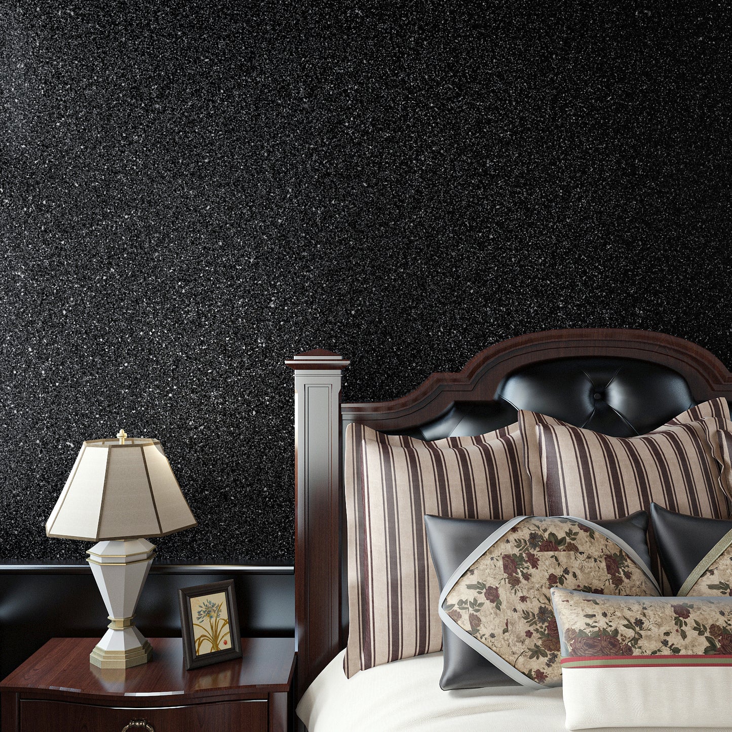 VaryPaper Black Chunky Glitter Wallpaper