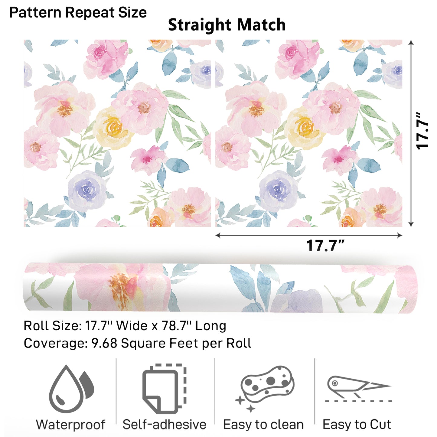 VaryPaper Watercolor Peony Floral Peel and Stick Wallpaper