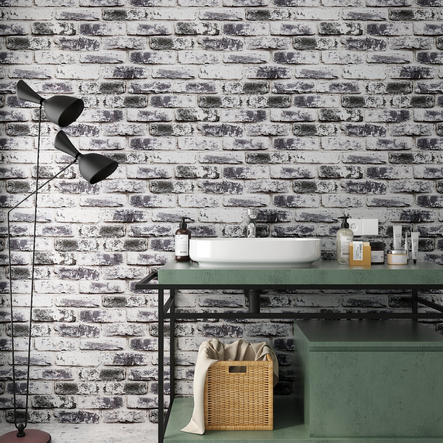 VaryPaper Grey Brick Wallpaper