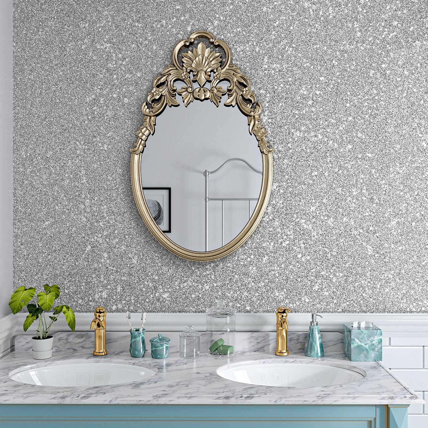 VaryPaper Silver Chunky Glitter Wallpaper