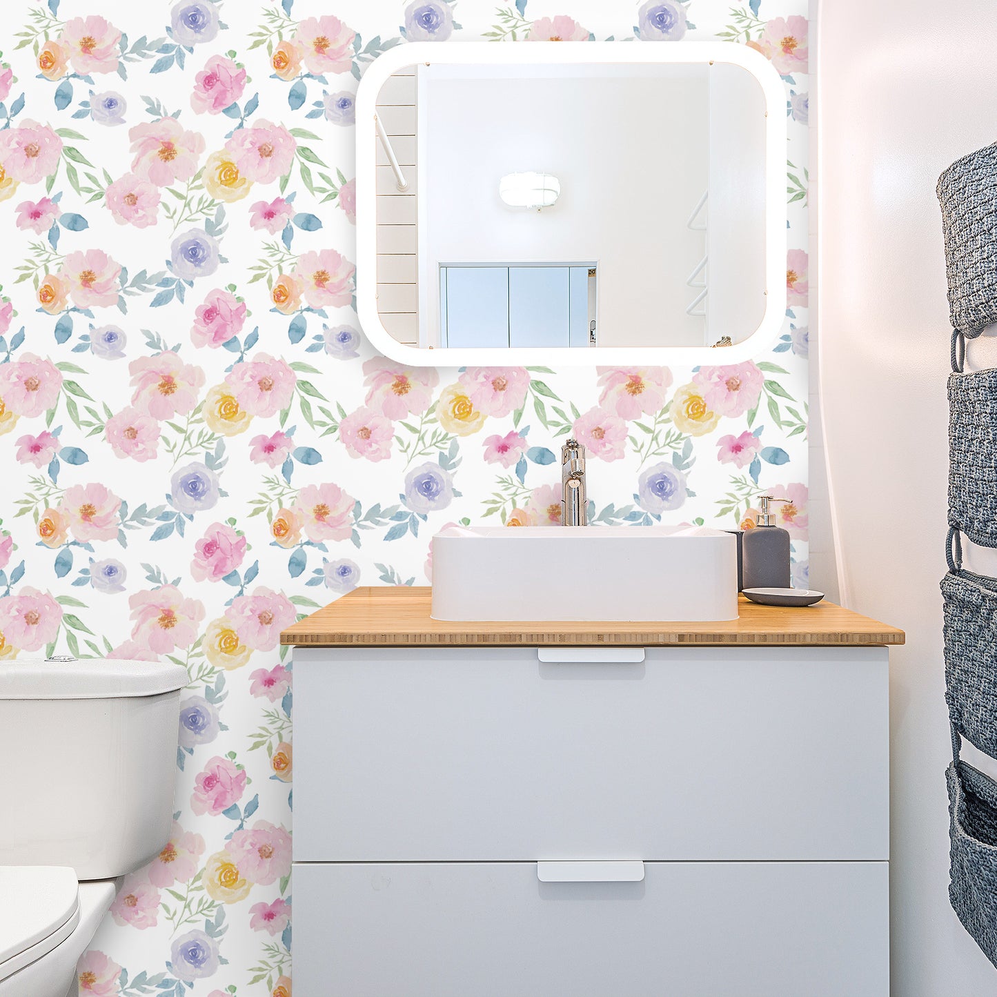 VaryPaper Watercolor Peony Floral Peel and Stick Wallpaper