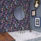 VaryPaper Exotic Blue Floral Peel and Stick Wallpaper