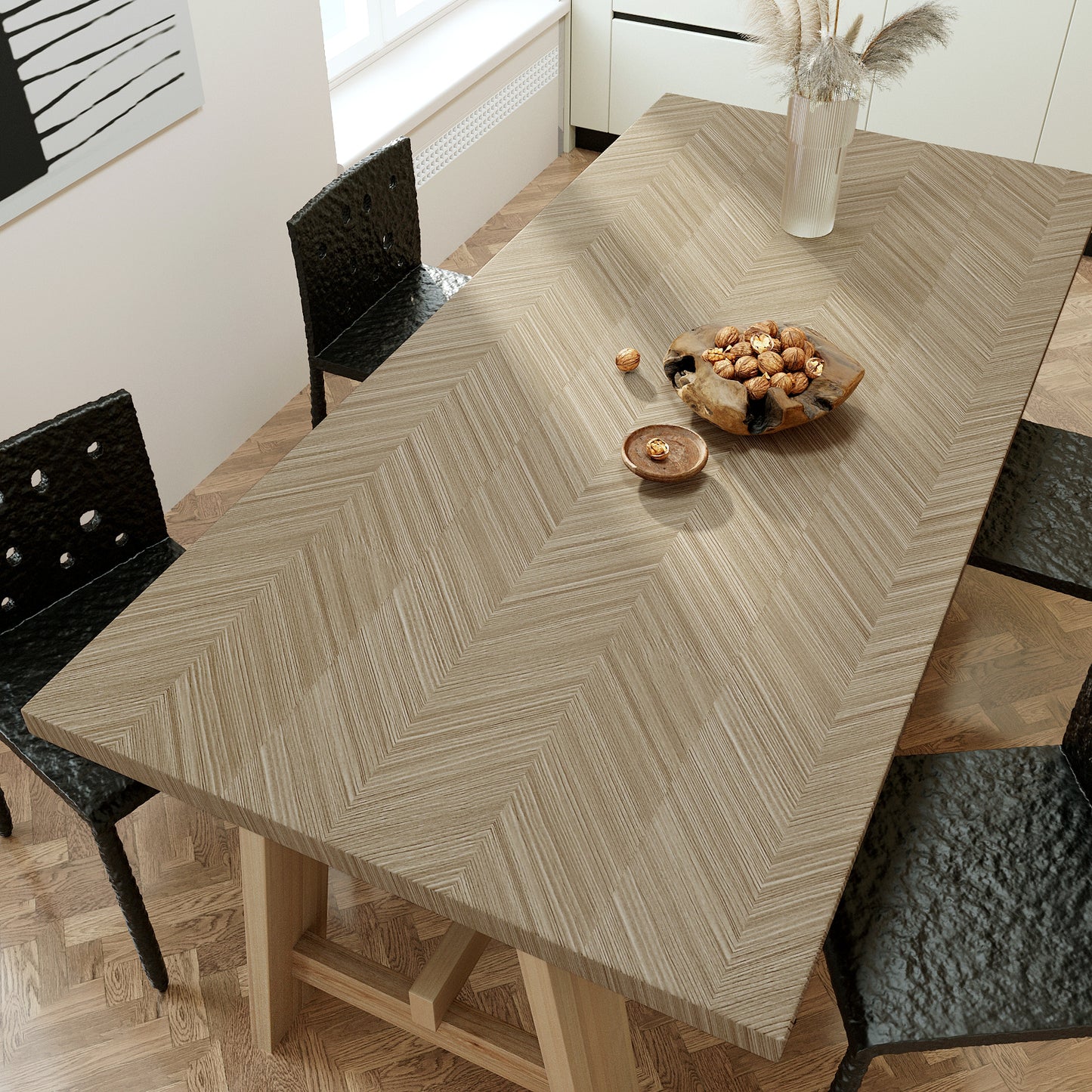 VaryPaper Herringbone Chevron Wood Contact Paper