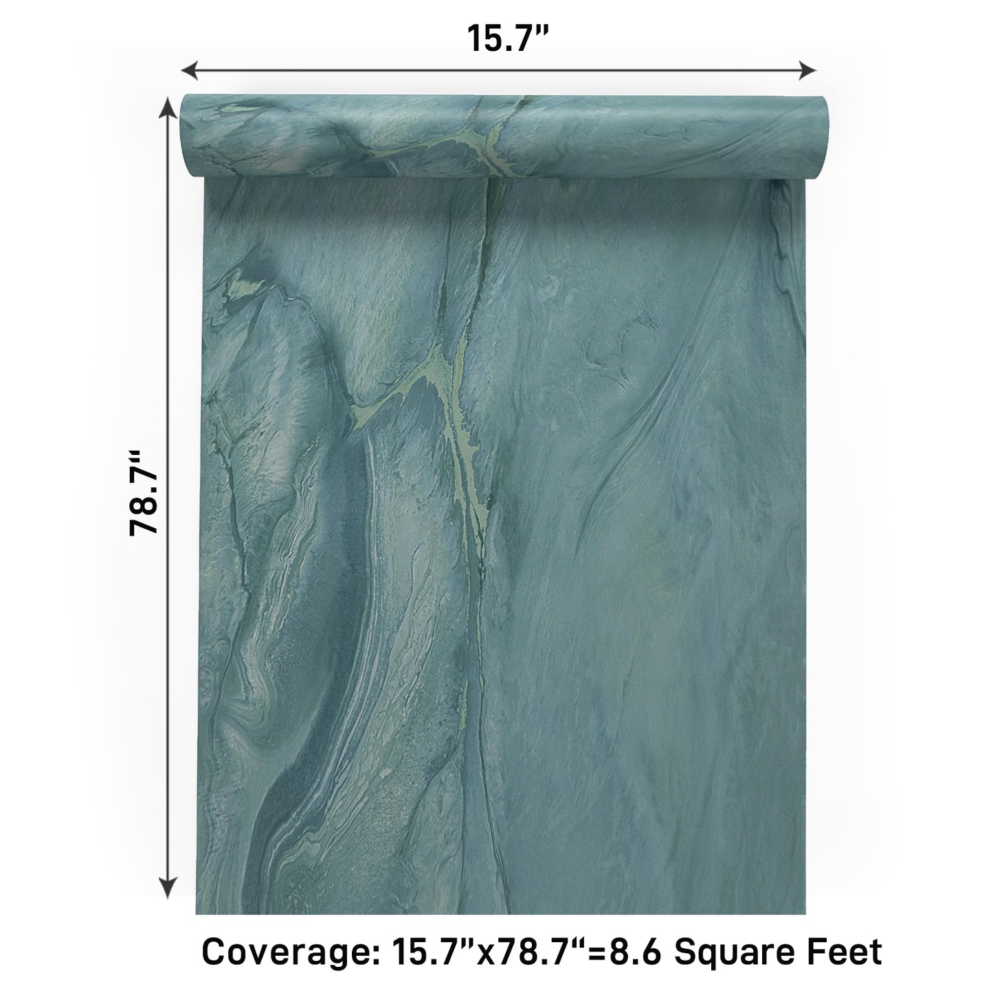 VaryPaper Teal Blue Marble Contact Paper
