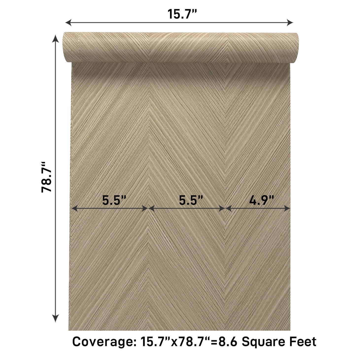 VaryPaper Herringbone Chevron Wood Contact Paper