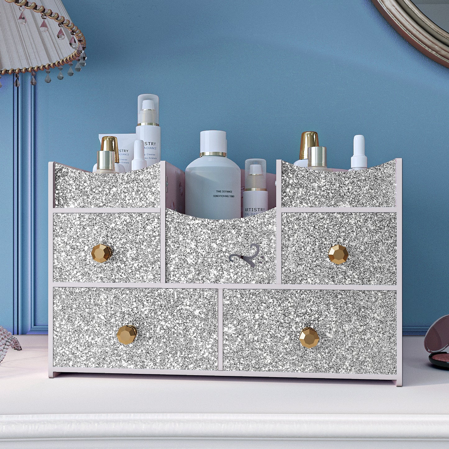 VaryPaper Silver Chunky Glitter Wallpaper
