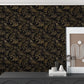 VaryPaper Black and Gold Floral Bird Wallpaper