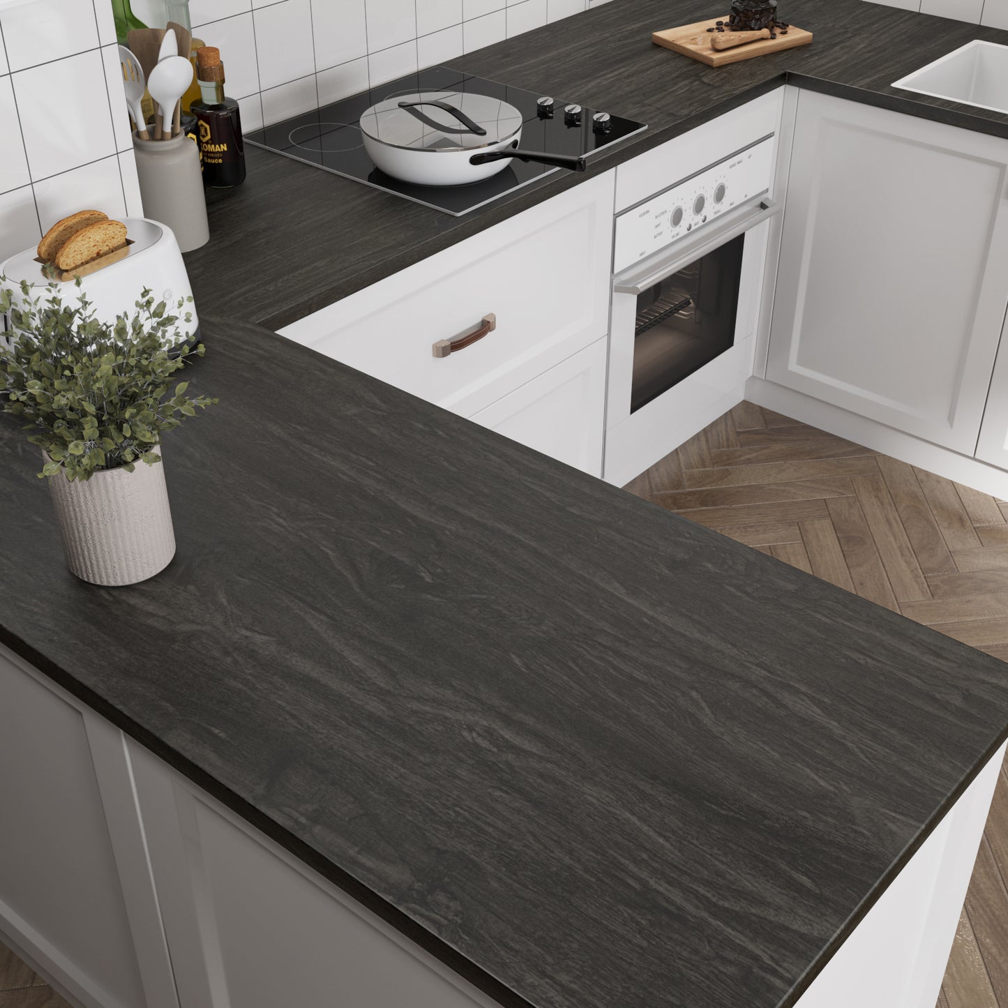 VaryPaper Dark Grey Brown Wood Contact Paper