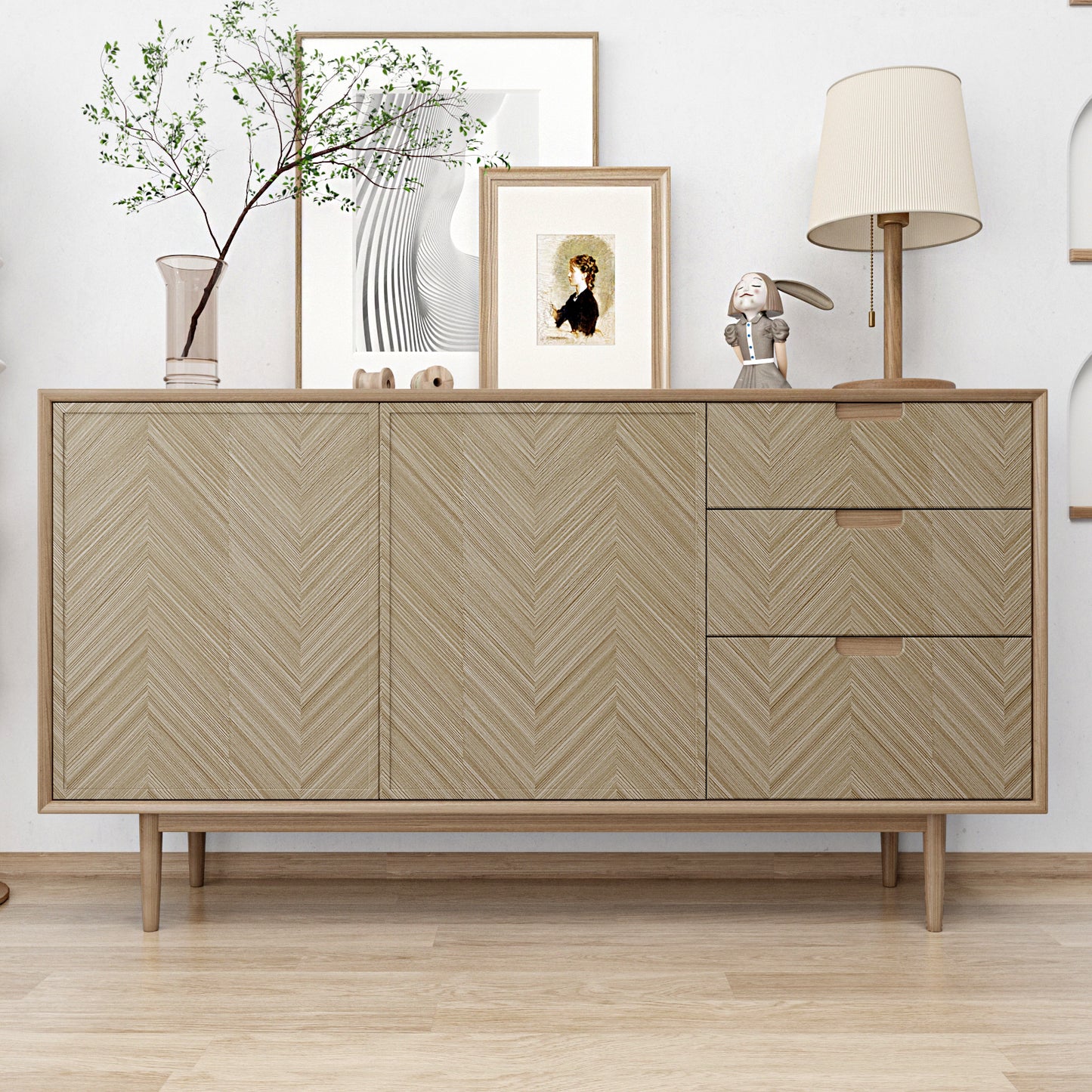 VaryPaper Herringbone Chevron Wood Contact Paper