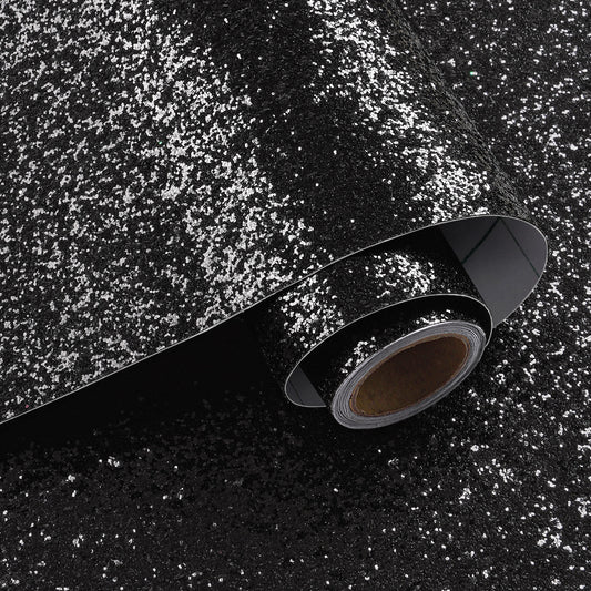 VaryPaper Black Chunky Glitter Wallpaper