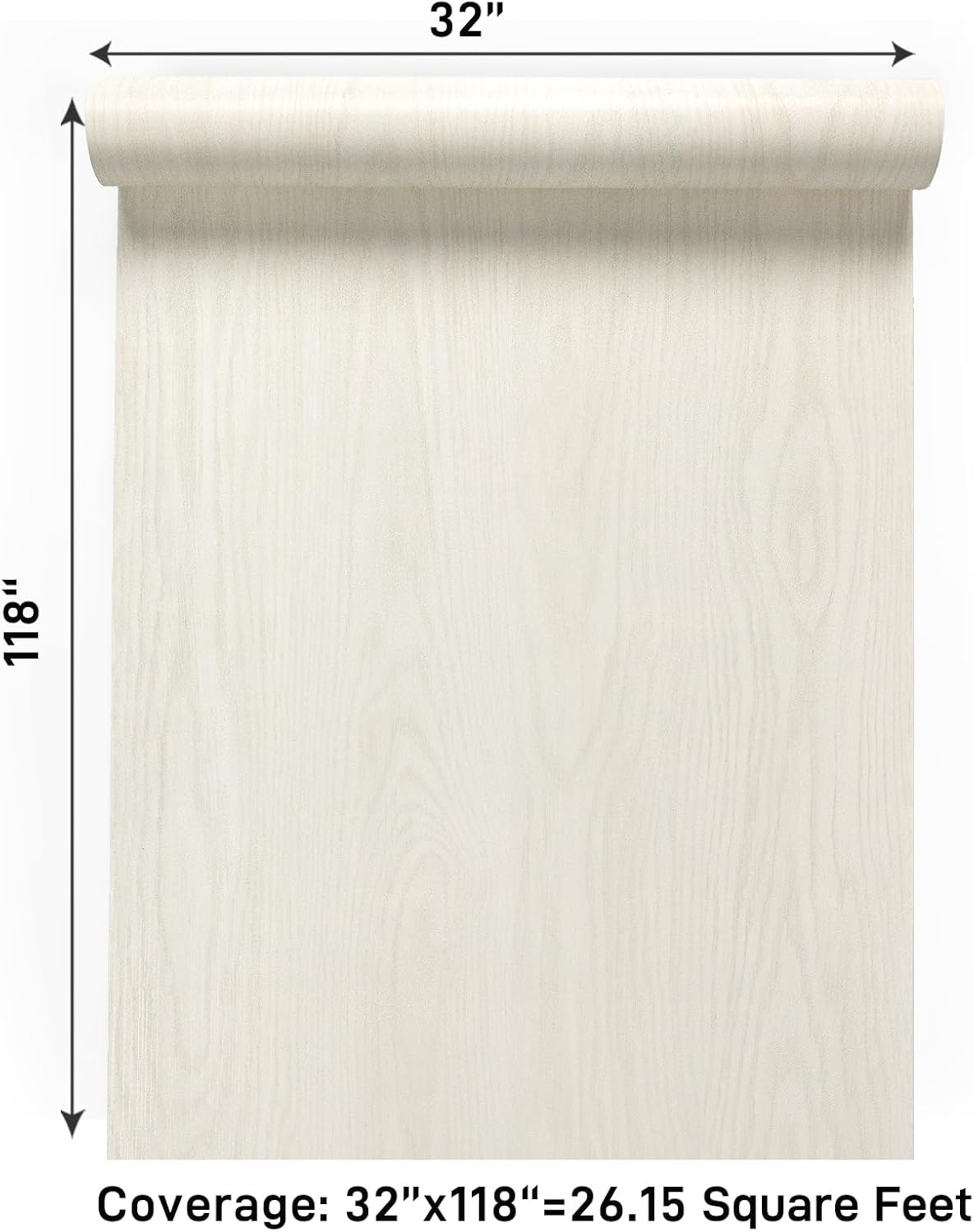 VaryPaper Off White Wood Grain Contact Paper