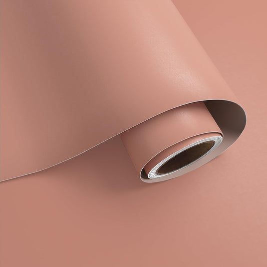 VaryPaper Thick Matte Peach Pink Peel and Stick Wallpaper