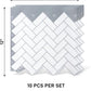 VaryPaper White Herringbone Backsplash Wall Tiles