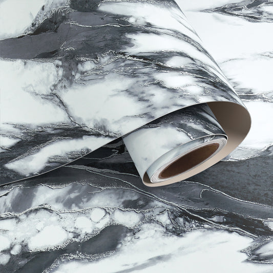 VaryPaper Black and White Marble Contact Paper