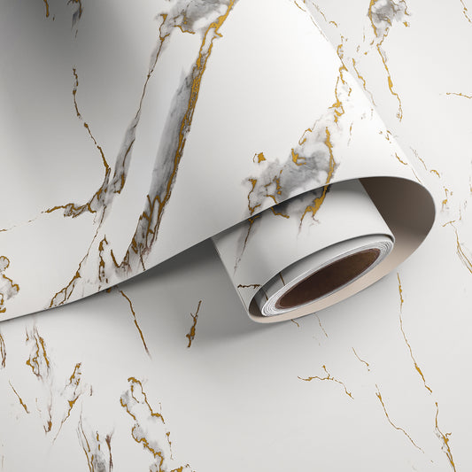 VaryPaper Matte White Marble Contact Paper