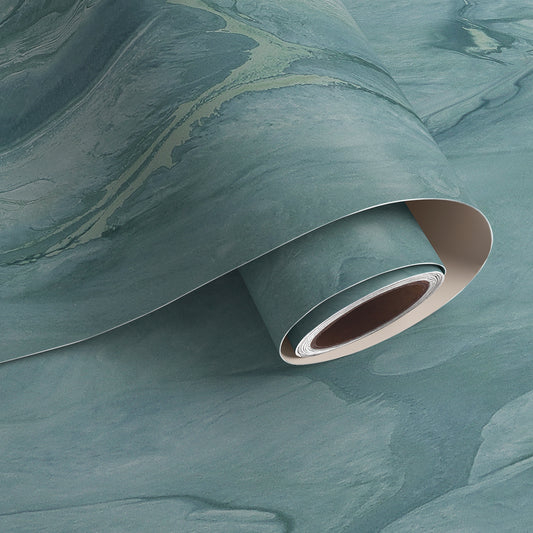 VaryPaper Teal Blue Marble Contact Paper