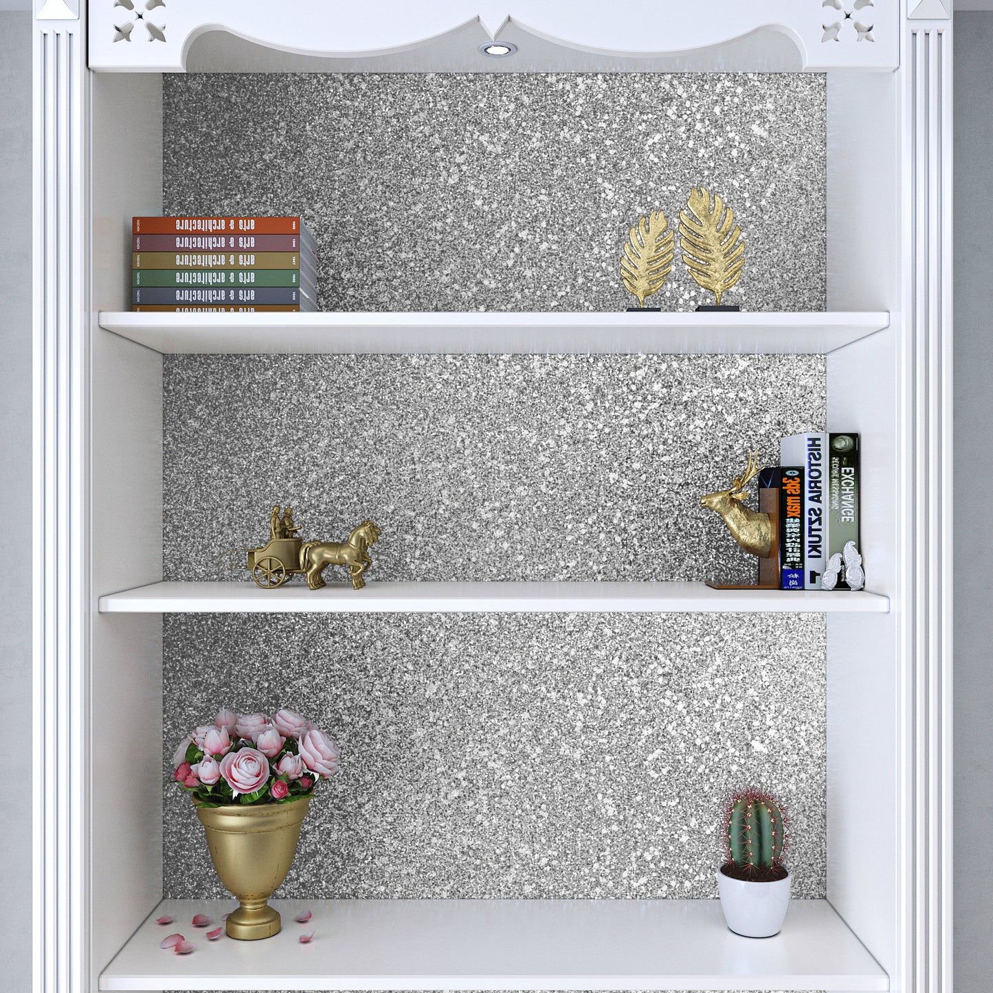 VaryPaper Silver Chunky Glitter Wallpaper