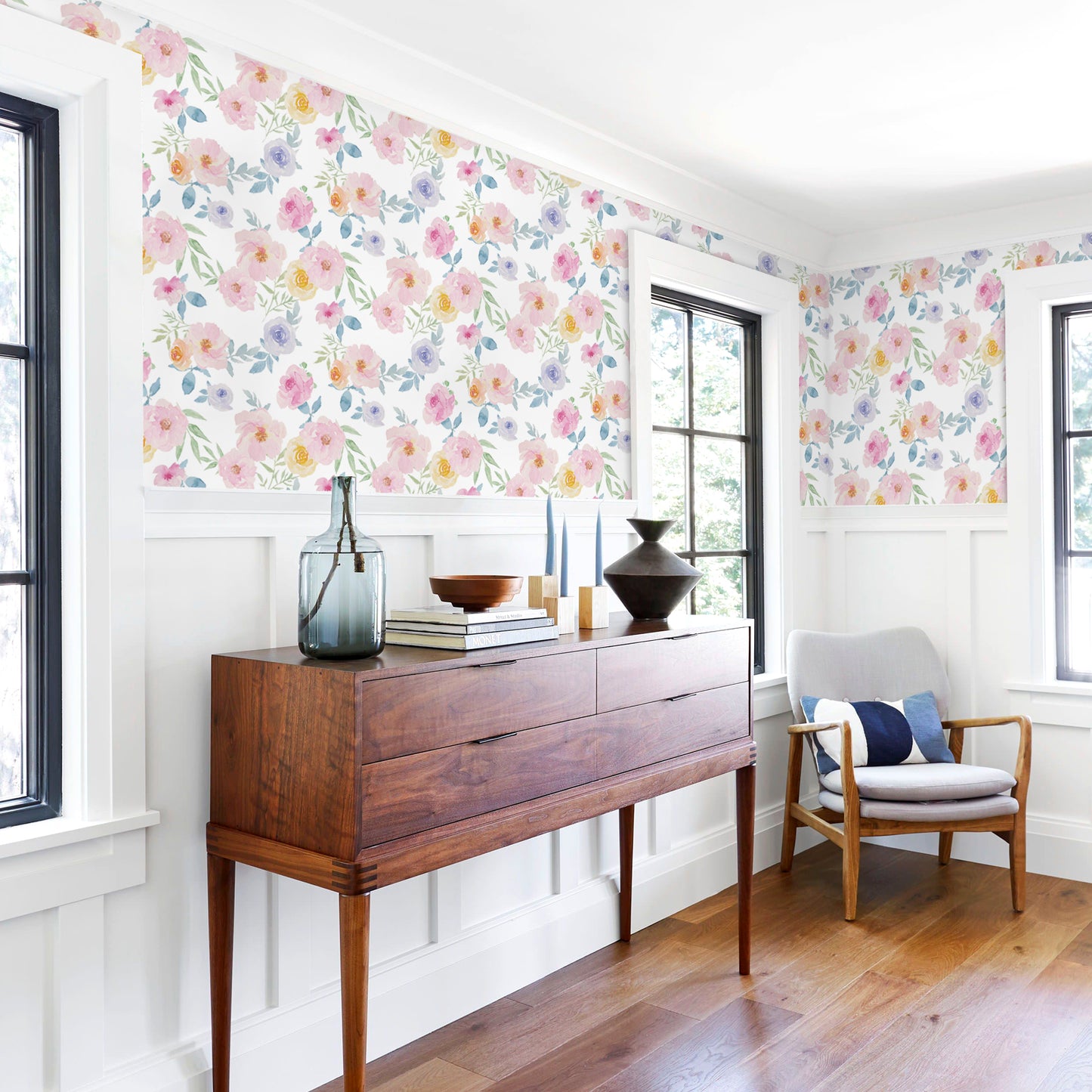VaryPaper Watercolor Peony Floral Peel and Stick Wallpaper