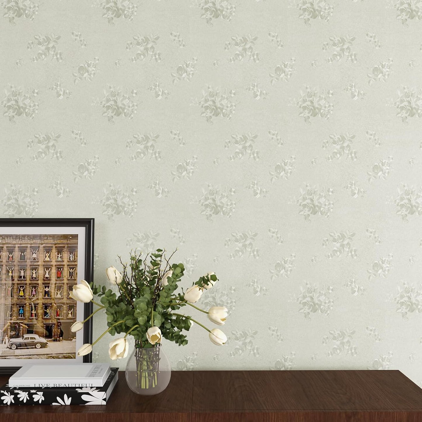 VaryPaper Silk Embossed Off White Contact Paper