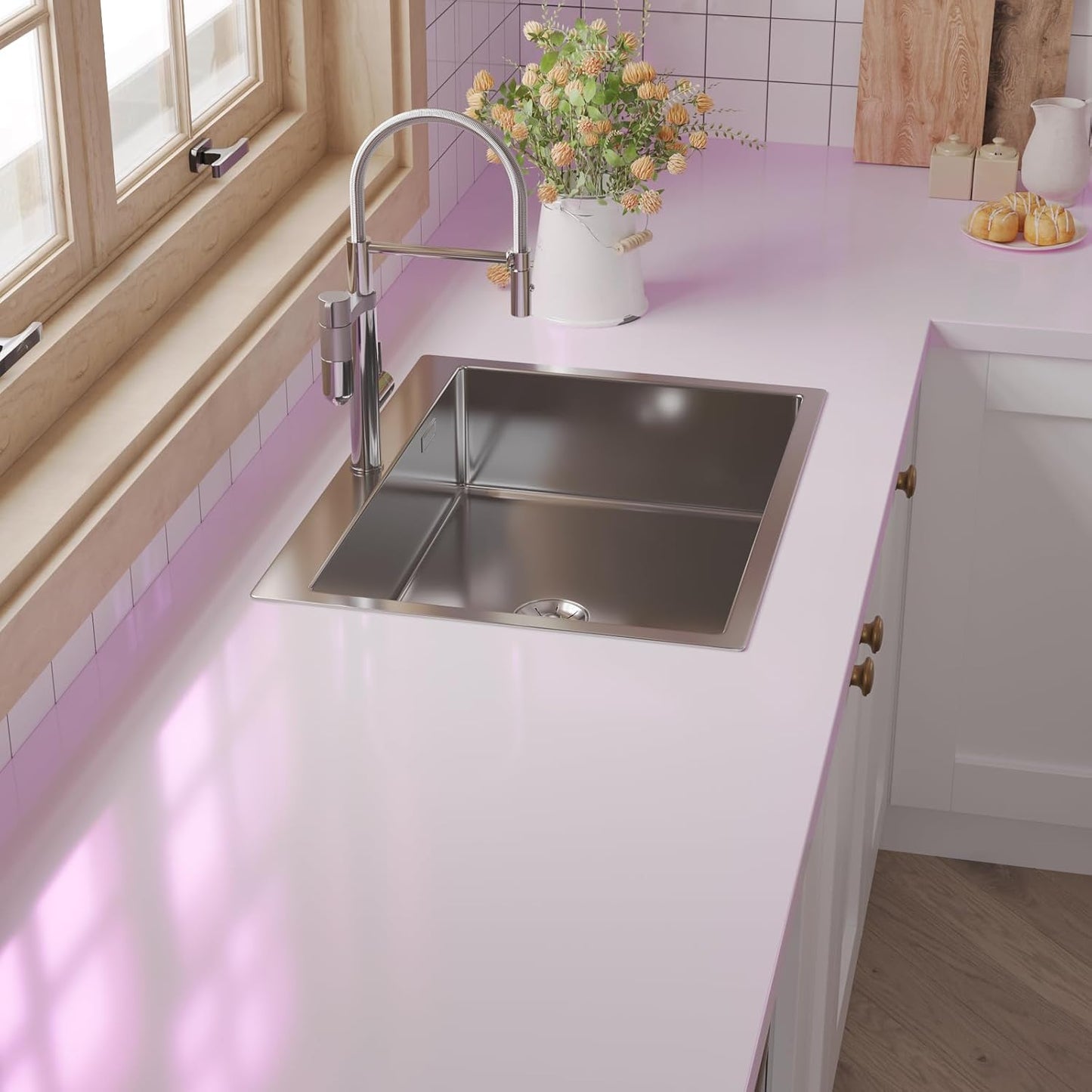 VaryPaper Lustre Pale Pink Stainless Steel Contact Paper
