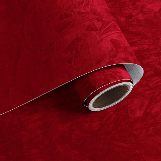 VaryPaper Red Crushed Velvet Flocking Contact Paper