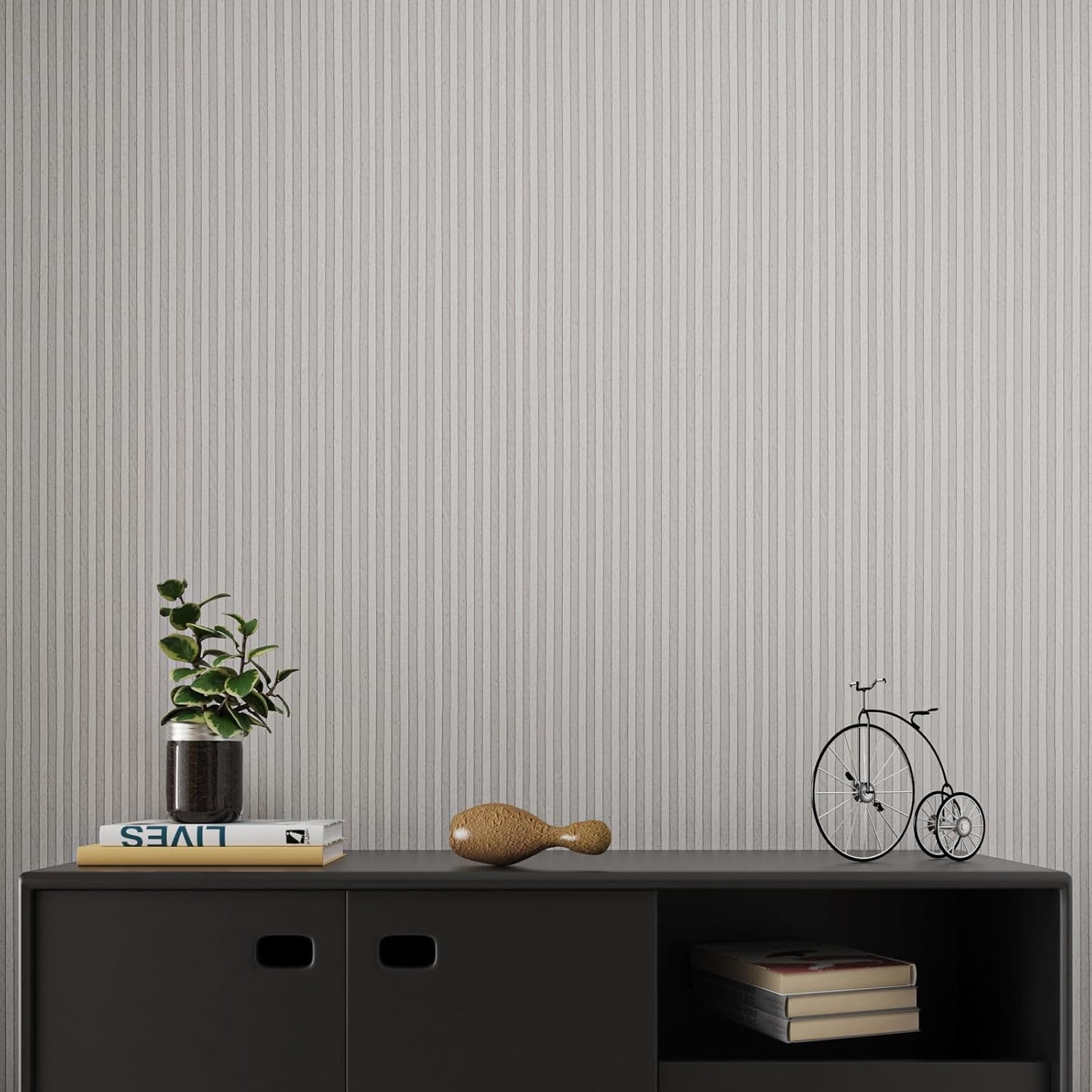 VaryPaper Light Grey Wood Stripes Wallpaper