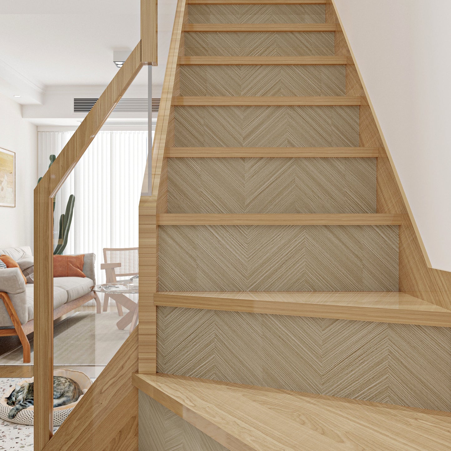 VaryPaper Herringbone Chevron Wood Contact Paper