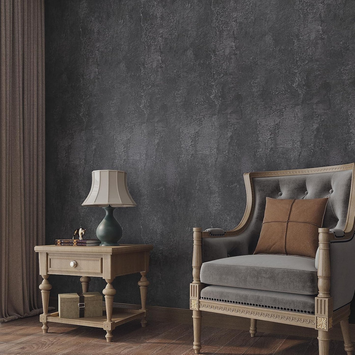 VaryPaper Dark Grey Concrete Wallpaper