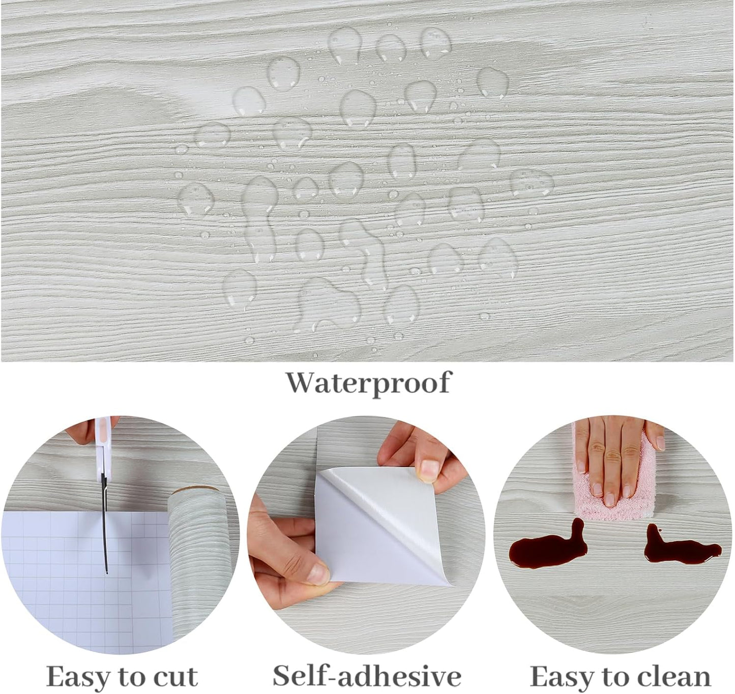 VaryPaper Grey White Wood Contact Paper