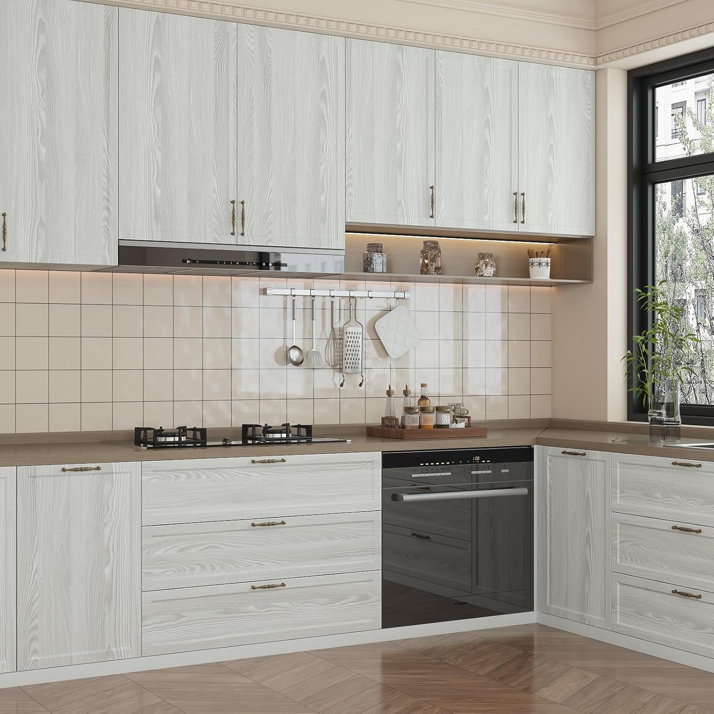 VaryPaper Grey White Wood Contact Paper