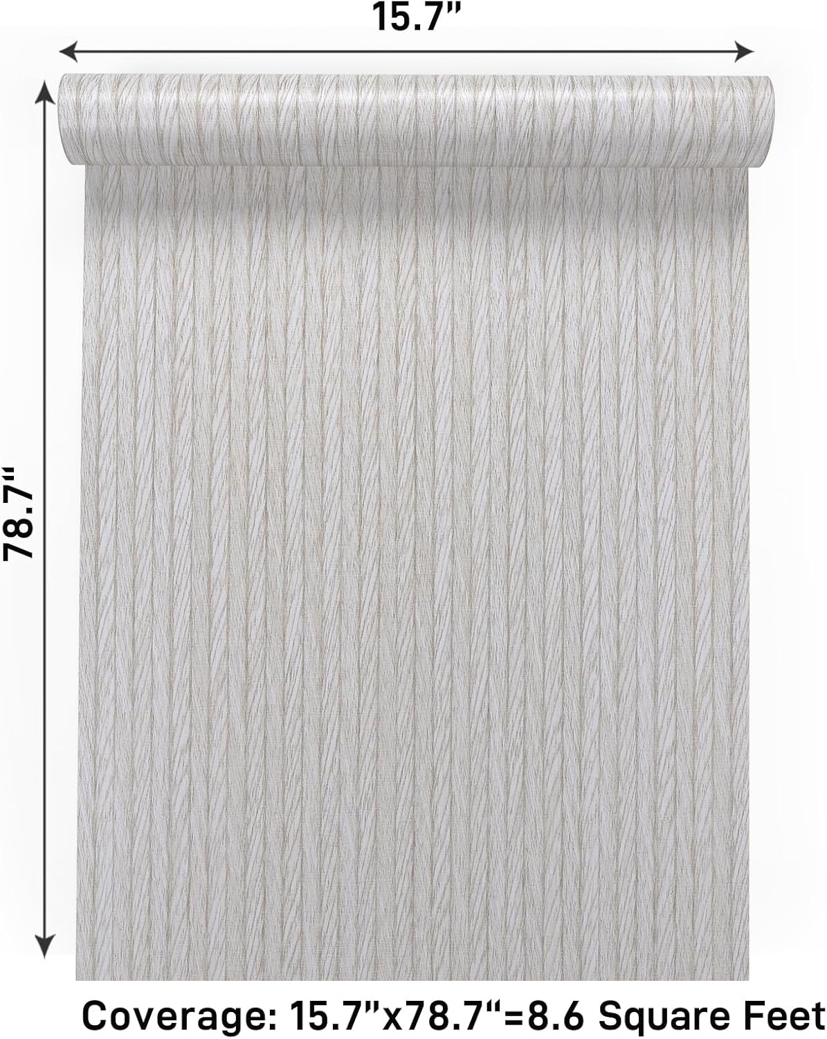 VaryPaper Light Grey Striped Grasscloth Wallpaper