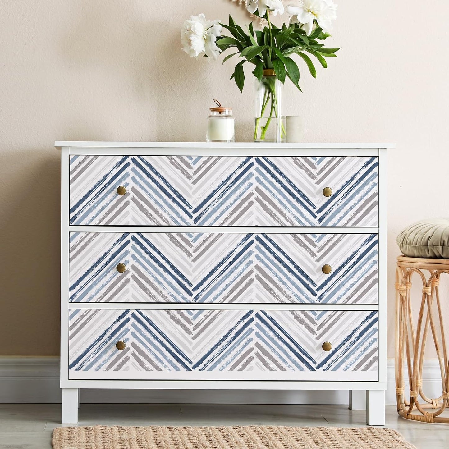 VaryPaper Watercolor Herringbone Geometric Wallpaper