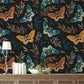 VaryPaper Whimsical Dark Floral Butterfly Wallpaper